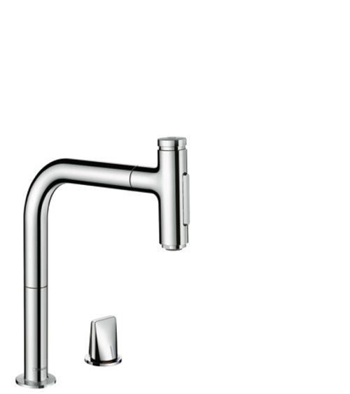 Hansgrohe-HG-2-Loch-SPTM-200-Metris-Select-M71-Ausziehbrause-2jet-chrom-73819000 gallery number 1